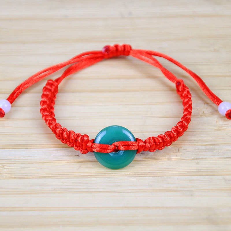 Handwoven Bunbun Red Rope Bracelet Copper Coin Bracelet