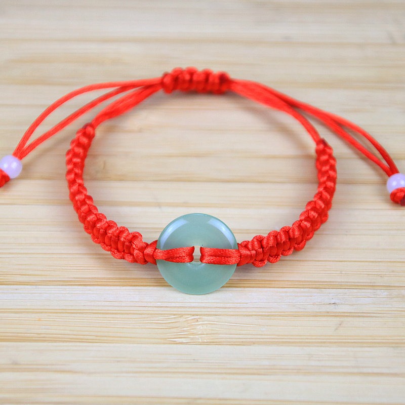 Handwoven Bunbun Red Rope Bracelet Copper Coin Bracelet